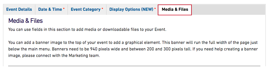 Media & Files tab