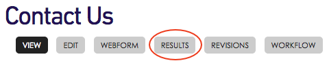 Results tab on a webform