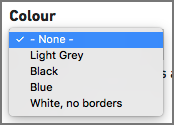 colour options select box