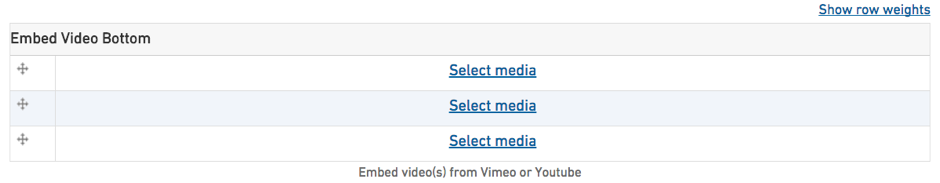 Form field for embedding multiple videos