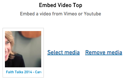 Embed video field with thumbnail of video
