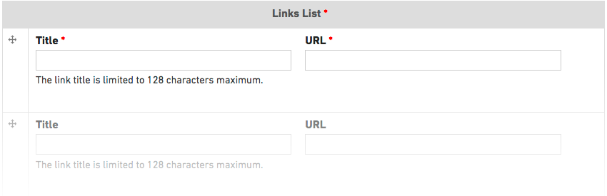 screenshot of adding links